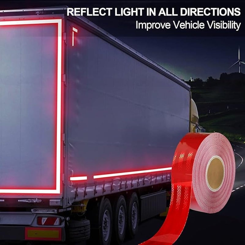 Beflix ® High Intensity Radium Reflective Tape - 3 Meters in Length 48mm / 2" Width - 1 Roll Per Pack - For car Bike and commercial vehicles Conspicuity reflective warning tape (RED) - Image 3