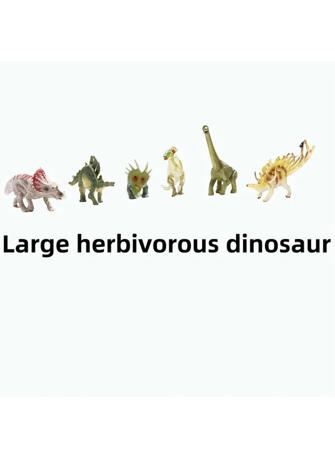 Large Herbivorous Dinosaur Model Set Six In A Set Cognitive Animal Toy Gift For Kids - Image 1
