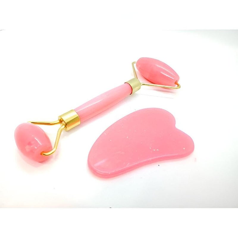 Jade Roller - Natural Jade Stone Facial Roller for Face Massage, Skin Tightening, and Anti-Wrinkle Care, Dual-Ended Beauty Tool for Daily Skincare Routine (Option 1)
