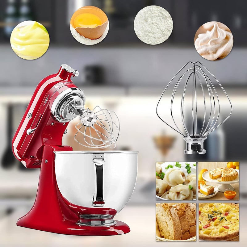 Moloudan Stainless Steel 6-Wire Whip Attachment for KitchenAid 4.5 and 5 Quart Tilt-Head Stand Mixer, K45WW Whisk Attachment, Balloon Whisk, Heavy Duty, Dishwasher Safe - Image 3