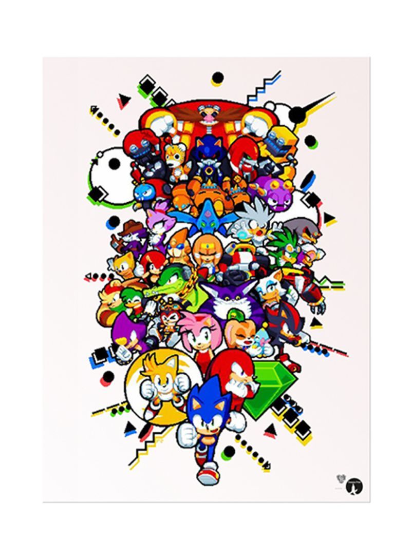 RKN Video Game Sonic Metal Plate Poster Multicolour 15x20centimeter