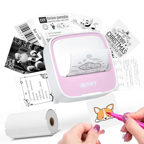 iDPRT Sticker Printer Portable Sticker Maker Machine Mini Inkless Bluetooth Thermal Printer for iPhone Android Pocket Printer for Labels Barcodes DIY Journaling Kids Gift Pink - Image 1