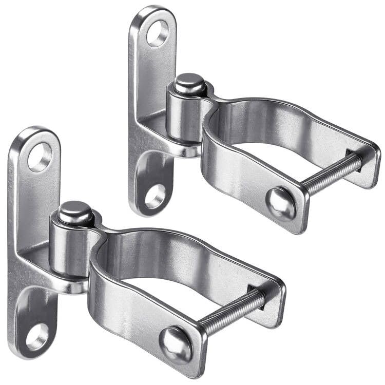 Insaga 2Pack Heavy Duty Wall Mount Gate Hinges 304 Stainless Steel Chain Link Fence Gate Hinges for Farm 238 Pipe Gate Hinge with 58 Pin TPost Gate Hinge Kit for Wooden Metal Fence - Image 1