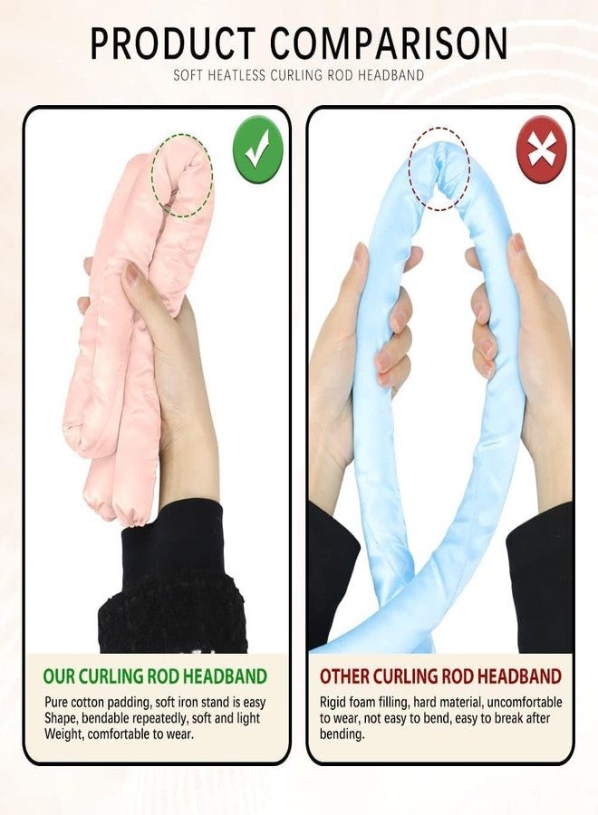 Raenso Satin No-Heat Curling Rod Headband for Long Hair - Heatless Hair Curler for Women - Soft Foam Rollers for Comfortable Overnight Curls - Silk Curlers with Accessories - Salon Style Hair Curls Without Heat - Image 4