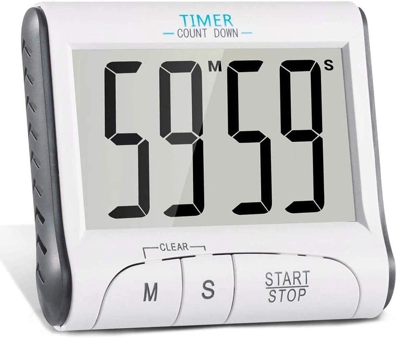 TASKHOUSE Digital Kitchen Timer Laboratory Timer and Stopwatch Large Digits Loud Alarm Magnetic Stand Kitchen Reminder Operation and Loud Alarm for Cooking DC 101 - Image 1