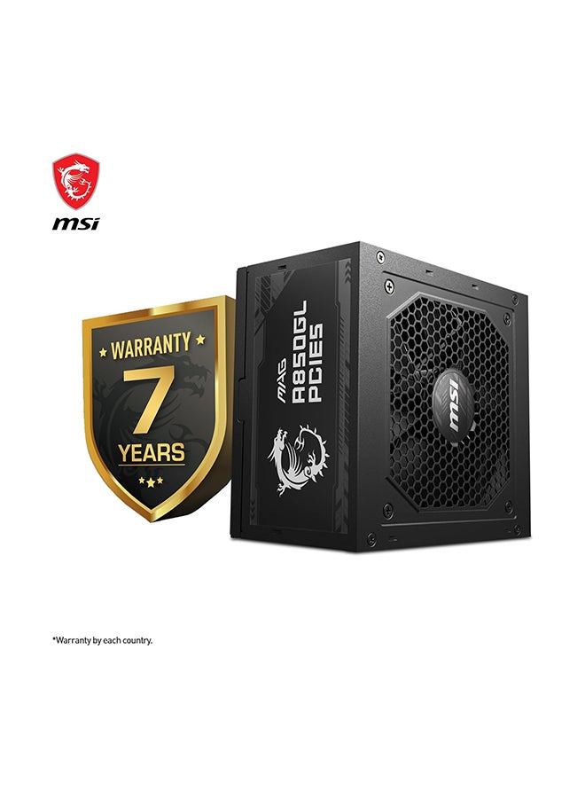 MSI 850W ATX Fully Modular Power Supply - MAG A850GL PCIE5 - (Active PFC/80 PLUS Gold) Black - Image 2