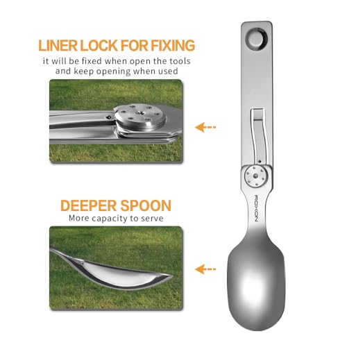 Roxon C2 Camping Utensil 2 in 1 Detachable Folding Cutlery with Fork & Spoon for Outdoor, Camping, Hiking, Easy to Carry Highly Practical Tableware - Image 2