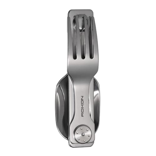 Roxon C2 Camping Utensil 2 in 1 Detachable Folding Cutlery with Fork & Spoon for Outdoor, Camping, Hiking, Easy to Carry Highly Practical Tableware - Image 1