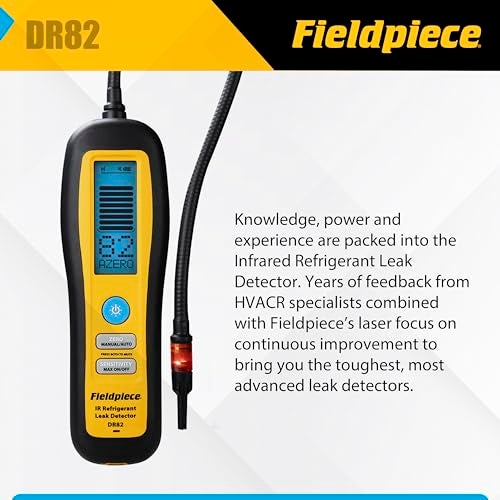 Fieldpiece - DR82 Infrared Refrigerant Leak Detector - Ultra-Sensitive Leak Sniffer with Large, Backlite LCD Screen - Lightweight HVAC Tool - Image 4