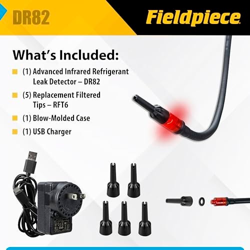 Fieldpiece - DR82 Infrared Refrigerant Leak Detector - Ultra-Sensitive Leak Sniffer with Large, Backlite LCD Screen - Lightweight HVAC Tool - Image 5