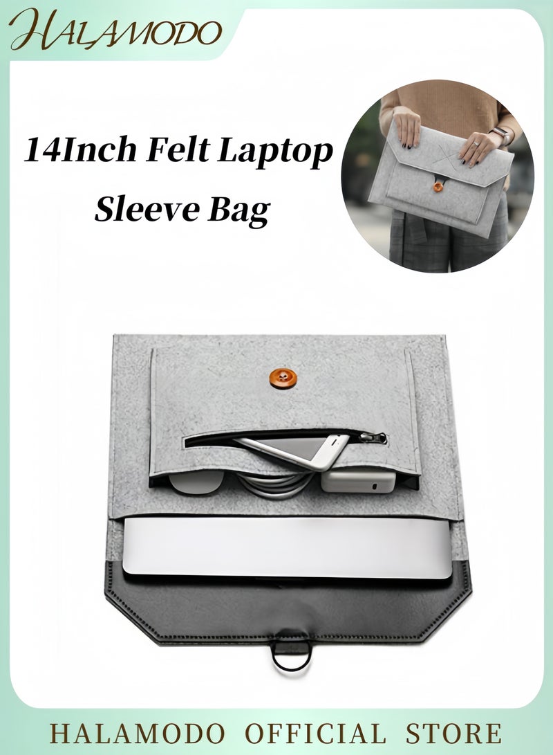 HALAMODO Felt Laptop Sleeve Bag Fits Laptops up to 14Inch Cover Pouch Case Laptop Inner Bag for Microsoft Surface Pro 9 & HP Stream 14 & iPad Pro & Samsung Chromebook & Macbook  - Image 1