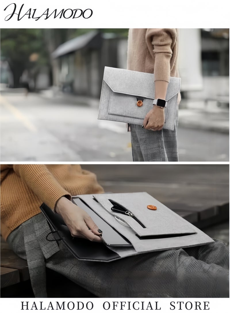 HALAMODO Felt Laptop Sleeve Bag Fits Laptops up to 14Inch Cover Pouch Case Laptop Inner Bag for Microsoft Surface Pro 9 & HP Stream 14 & iPad Pro & Samsung Chromebook & Macbook  - Image 4