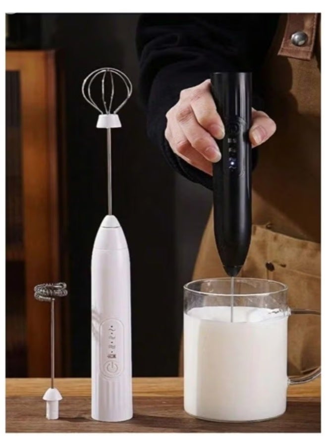 Rechargeable whisk and milk frother with 3 adjustable speeds – for making coffee, lattes, cappuccinos and whipping eggs - Image 2