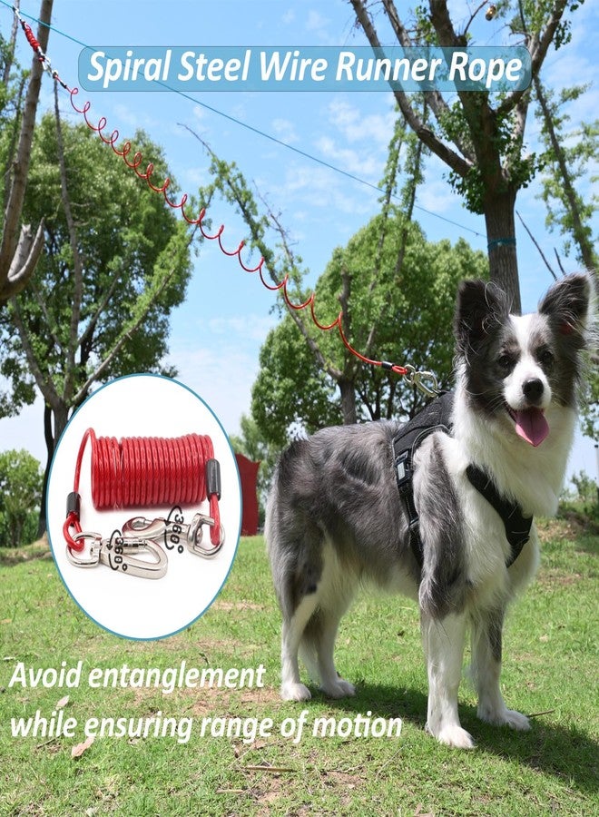 Tyalez 150FT Dog Run for Yard Heavy Duty with 10FT Tie Out Cable, Outdoor Leash Trolley System for Large Dog to 300Lbs - Image 3