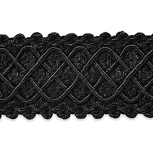 Expo International Jolie Lattice Braid Trim Embellishment, 20-Yard, Black - Image 1