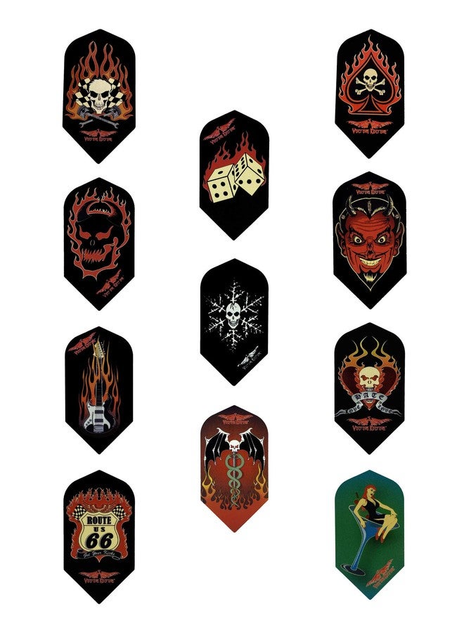 Dart World AO 5 Sets of 3 Vulture Kulture Assorted Slim Dart Flights Cool Designs Durable (15 Flights Total) - Image 1