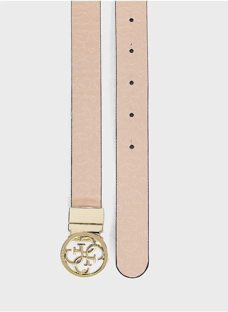 جس Logo Detailed None Allocated Hole  Belt