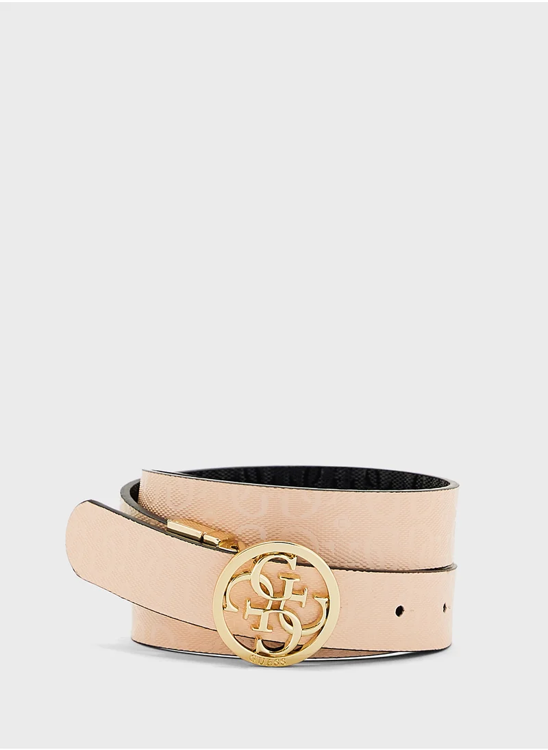 جس Logo Detailed None Allocated Hole  Belt