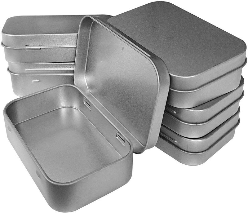 Hulless 12 Pcs Metal Hinged Tin Box Container Mini Portable Small Storage Container Kit Tin Box Container, Small Tin with Lid, Craft Container, Tin Empty Box, Home Storage 3.7x2.3x0.8 inch. - Image 1