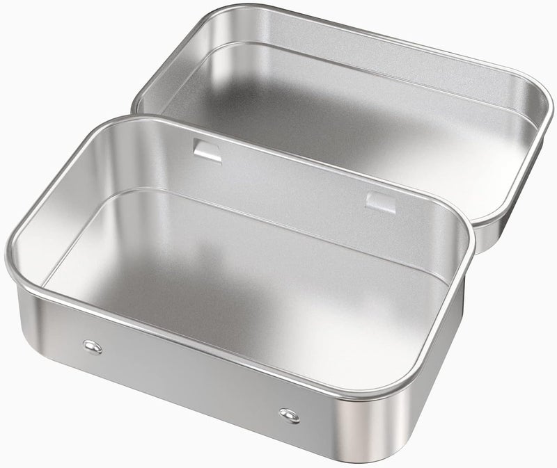 Hulless 12 Pcs Metal Hinged Tin Box Container Mini Portable Small Storage Container Kit Tin Box Container, Small Tin with Lid, Craft Container, Tin Empty Box, Home Storage 3.7x2.3x0.8 inch. - Image 2