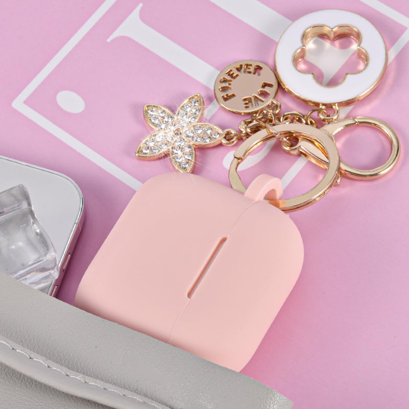 VISOOM Case Compatible for Apple Airpods 4 - VISOOM Airpods 4 Cases 2024 Cover Women Cute Silicone iPods 4 Earbuds Wireless Accessories Charging Cases Girl Bling Keychain for Airpod iPods 4th Generation - Image 2