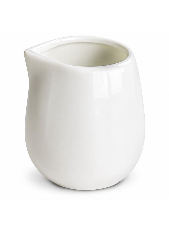Rattleware 3 oz White Porcelain Creamer Pitcher - Small Ceramic Creamer Container, Durable & Easy-to-Clean for Home or Professional Use - Image 1