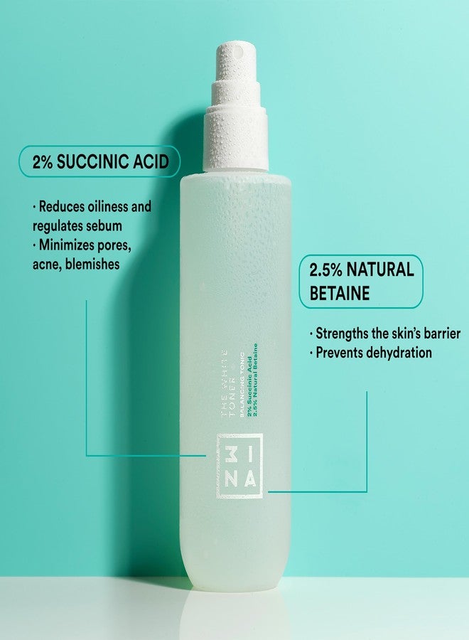 3ina Makeup - The White Toner - Face Toner with 2% Succinic Acid + 2.5% Natural Betaine - Facial Toner Reduces Oily Sebum & Acne - Face Toner - Vegan - Cruelty Free - Image 2