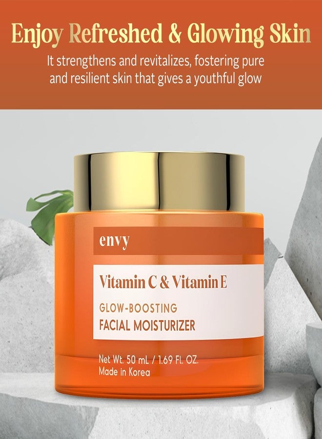 Envy Vitamin C & Vitamin E Face Moisturizer Cream - Hydrating, Reduces Acne Scars & Fine Lines - Anti-Aging, Dermatologist Tested for All Skin Types - 1.69 Fl. Oz - Image 2