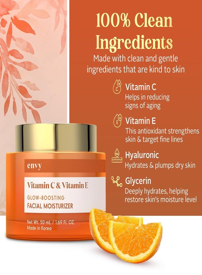 Envy Vitamin C & Vitamin E Face Moisturizer Cream - Hydrating, Reduces Acne Scars & Fine Lines - Anti-Aging, Dermatologist Tested for All Skin Types - 1.69 Fl. Oz - Image 4