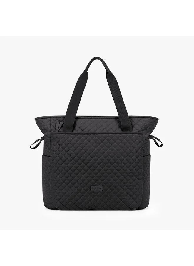 BAGSMART BAGSMART Quilted Tote Bag, Top Handle Handbags for Women, Shoulder Bag, 25L Large Hobo Bag for Work, School, Travel