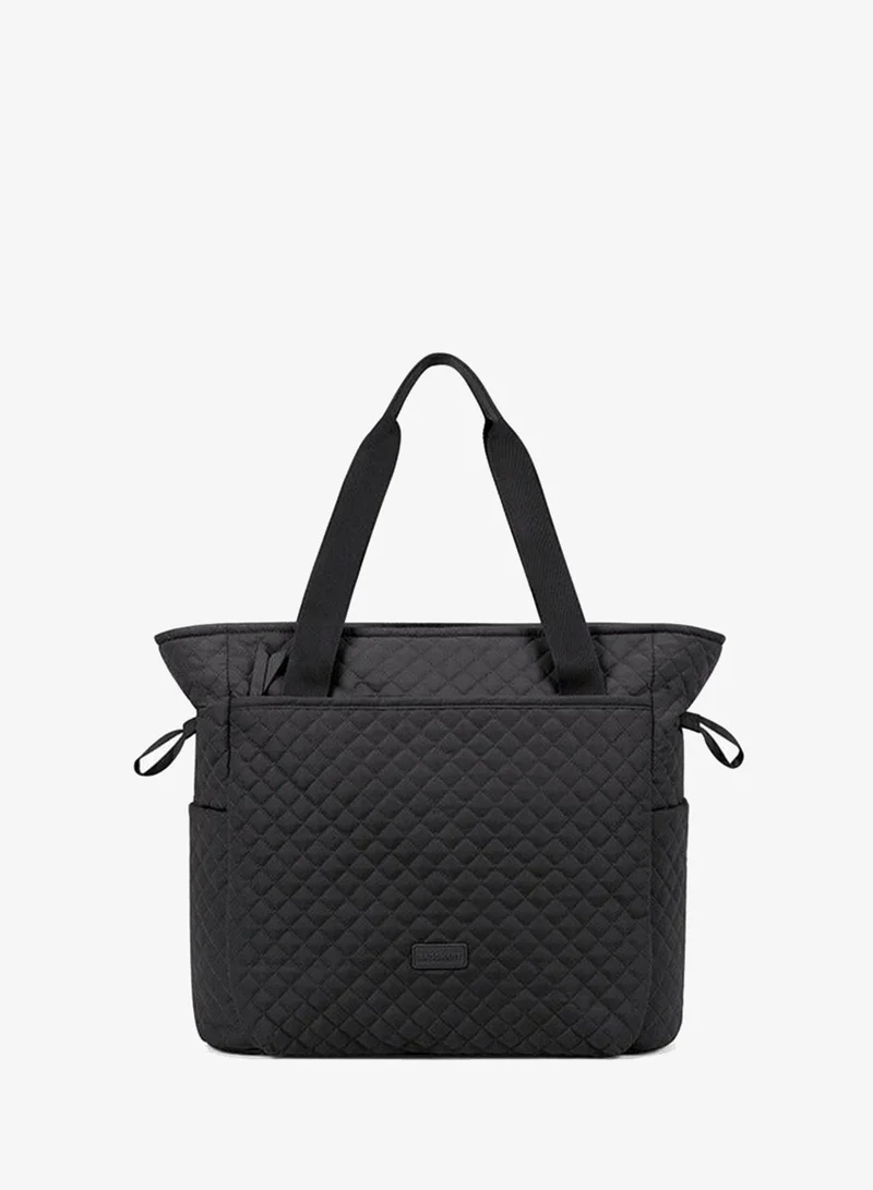 باج سمارت BAGSMART Quilted Tote Bag, Top Handle Handbags for Women, Shoulder Bag, 25L Large Hobo Bag for Work, School, Travel