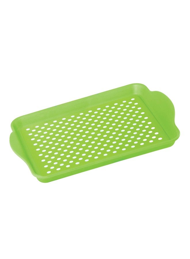 Oggi Rectangle Non Skid Rubber Grip Serving Tray, Green 17.5 x 11.5" - Image 1