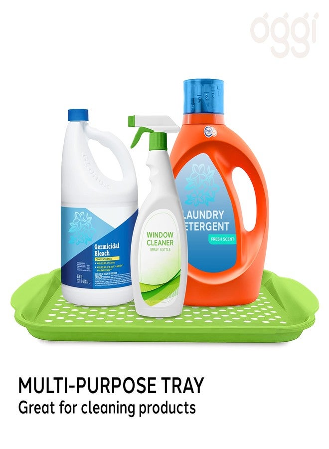 Oggi Rectangle Non Skid Rubber Grip Serving Tray, Green 17.5 x 11.5" - Image 5