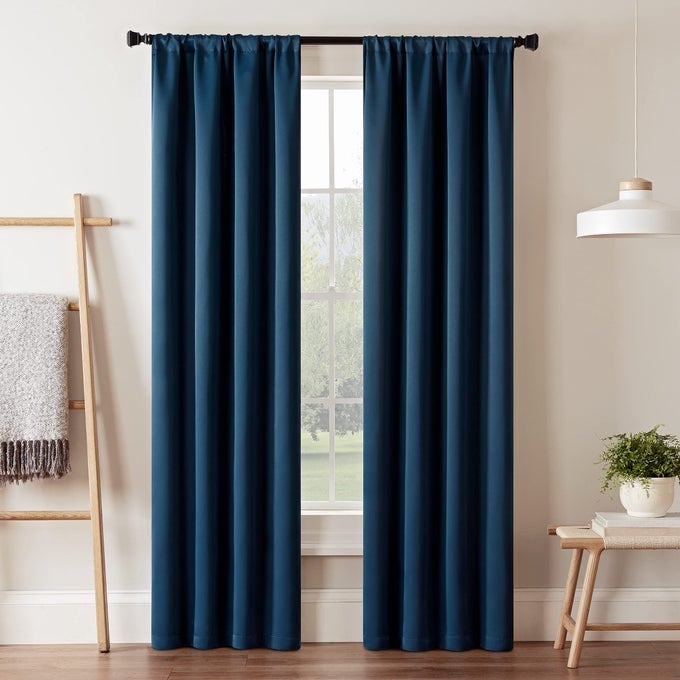 ROOM DARKENING CURTAINS FOR BEDROOM DARRELL 37 X 95 THERMAL INSULATED SINGLE PANELROD POCKET LIGHT BLOCKING CURTAINS FOR LIVING ROOM INDIGO 16205037095IND