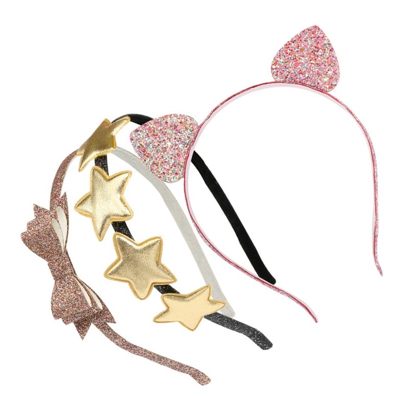 3Pcs Ear Headband Sequins Star Hairbands for Kids Girls Women - Image 1