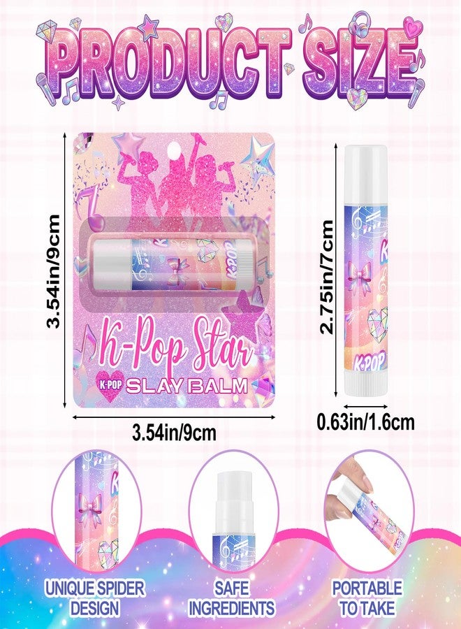 Qunclay 24 Pcs K-POP Themed Lip Balm Party Favors, KPOP Themed Lip Balm Bulk for Disco Sparkling Music Popular Party Birthday Gifts for Boys Girls - Image 2