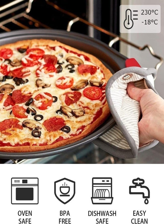 Aakarit Pizza Tray Carbon Steel | Non-Stick Bakeware | Round Shape Plate Cake Pan Baking Mould | Used in Serving Microwave Oven Tools 10 Inch & Pizza Cuter Free | Black (25 cm) - Image 3