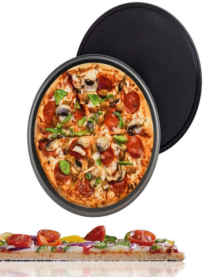 Aakarit Pizza Tray Carbon Steel | Non-Stick Bakeware | Round Shape Plate Cake Pan Baking Mould | Used in Serving Microwave Oven Tools 10 Inch & Pizza Cuter Free | Black (25 cm) - Image 4