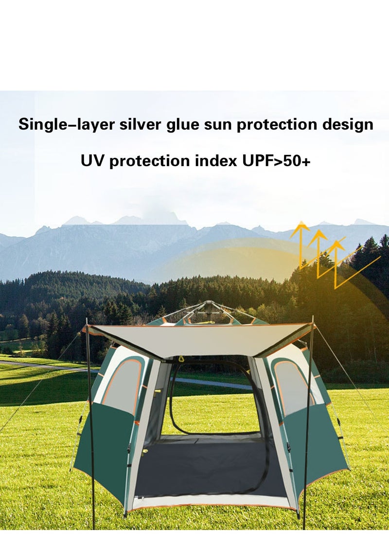 Generic - Camping Tent 4-5 Person Pop Up Cabin Tent, Full-Automatic Waterproof Tent with Porch, Waterproof Windproof Ultraviolet-proof Cabin Tent for Camping Hiking Mountaineering - Image 1