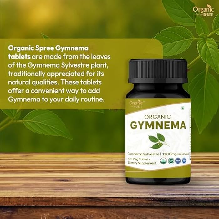 ORGANIC SPREE Gymnema 120 Tablets | Gymnema Sylvestre (Gymnema) | USDA Organic Certified | Dietary Supplement 120tab - Pack of 2 - Image 2