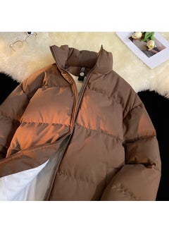 Winter Thickened Warm Cotton Padded Jacket For Men Casual Loose Fit Multi-color Partner Coat Thickened Cotton Parkas Coffee
