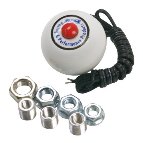 B M B&M 46112 White Replacement Shifter Knob with Button and SAE Threads - Image 1