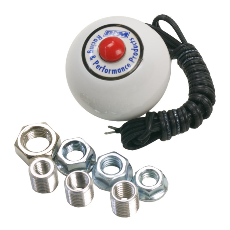 B M B&M 46112 White Replacement Shifter Knob with Button and SAE Threads - Image 5