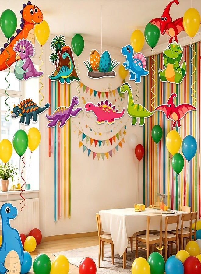 AimtoHome 48Pcs Dinosaur Hanging Swirl Decorations, Double Sided Dino Cutouts Party Streamers for Kids Boys Birthday Classroom Holiday Party Supplies - Image 5