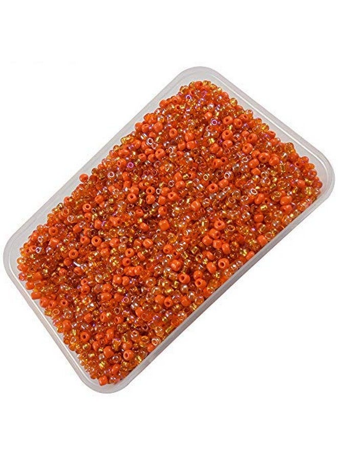 eshoppee 8/0 3 mm 200 gm Orange Mix Color Glass Seed Beads for Jewellery Making kit Art and Crafts Materials for Embroidery Necklace Bracelet Earring Making Materials DIY kit (Orange Family) - Image 1