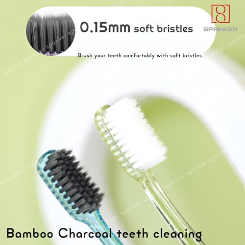Spanker Pack of 4 Rounded Head 0.15mm Soft Bristle Toothbrush for Dextereous Cleaning Receding Gums for Good Cleaning Effect - Image 3