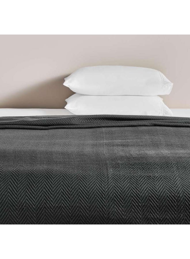 Pan Home Aria Herringbone Bedspread Grey 220x240cm - Image 2