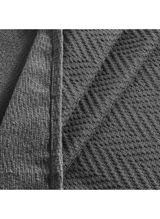 Pan Home Aria Herringbone Bedspread Grey 220x240cm - Image 3