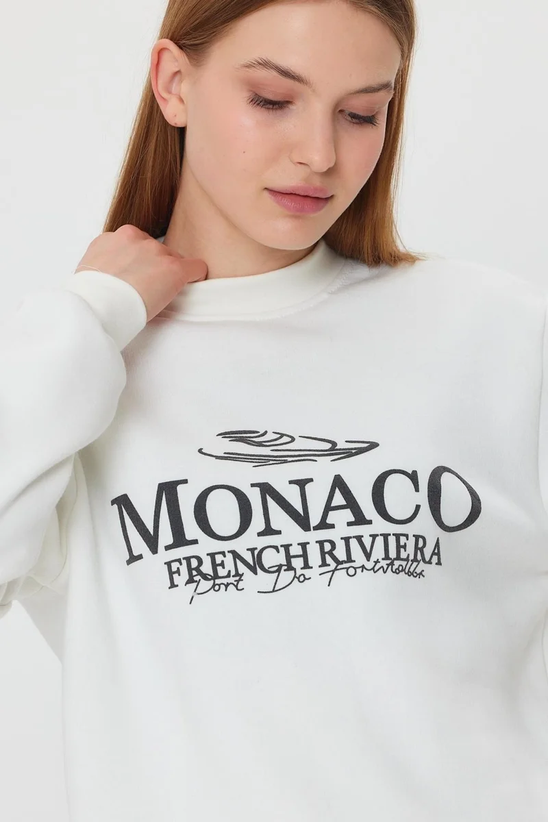 الكسندر جاردي Polar Fleece Print Detailed Sweatshirt(E24-00174)