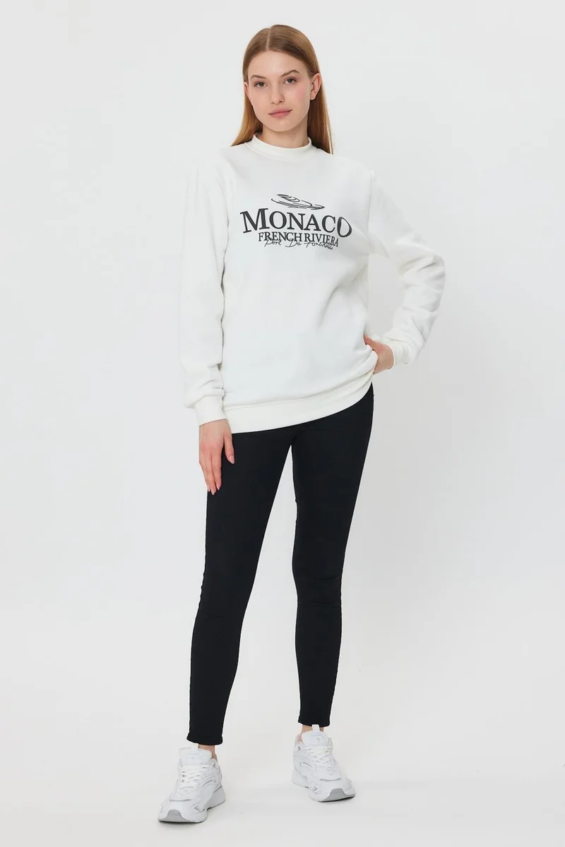 الكسندر جاردي Polar Fleece Print Detailed Sweatshirt(E24-00174)